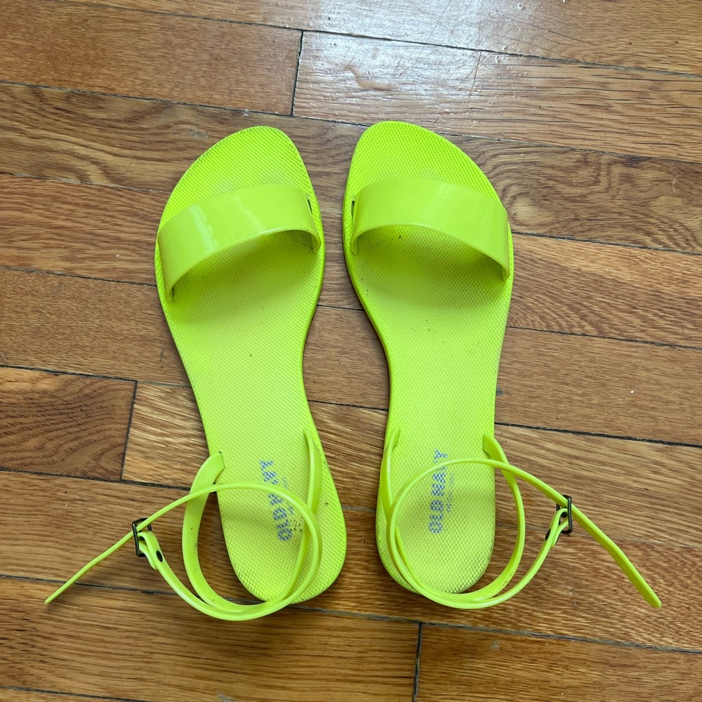 Neon Yellow/Green Jelly Strappy Sandals